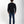 Load image into Gallery viewer, Person wearing a black long-sleeve shirt and blue jeans on a white background