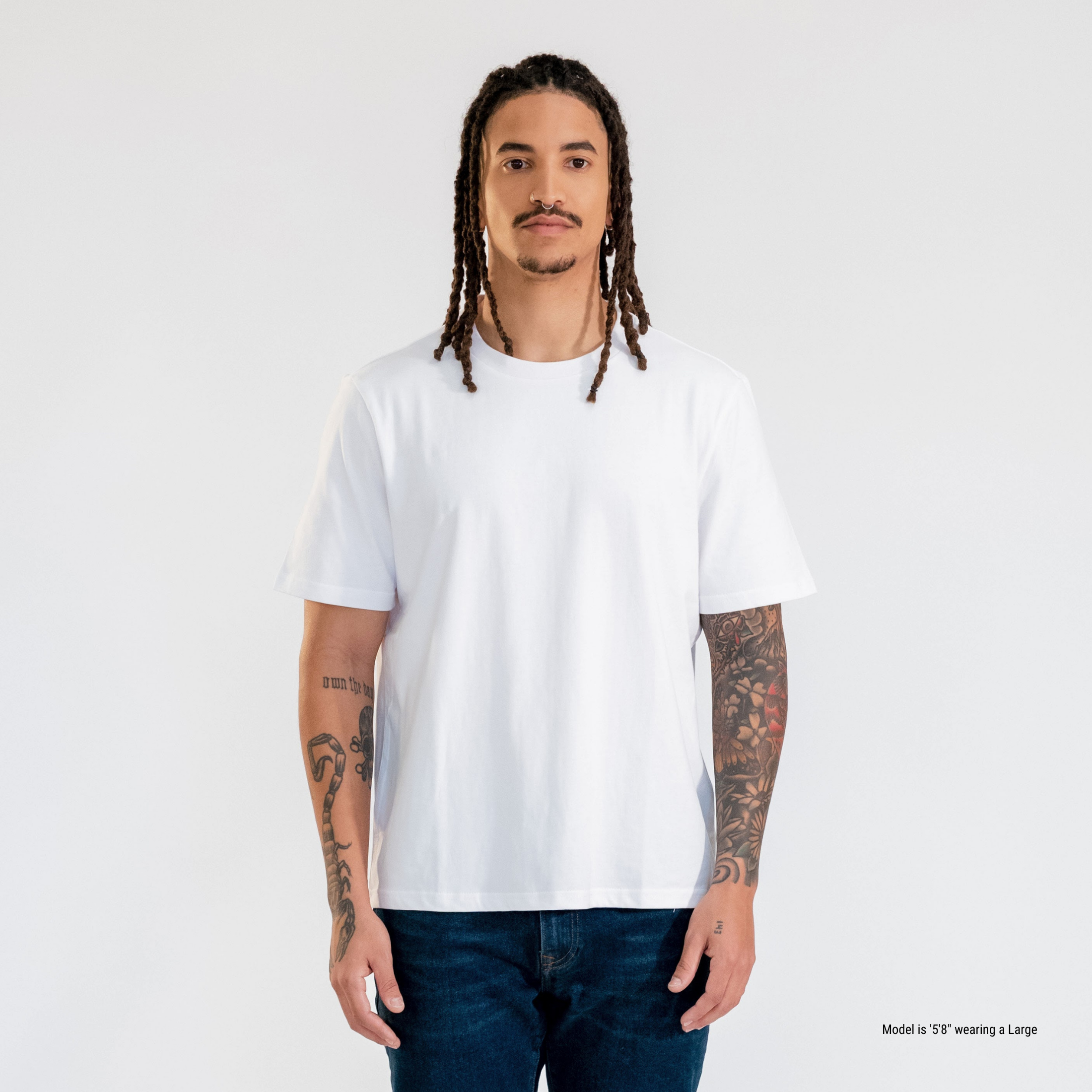Sleeve Crew Neck T-Shirt for Shorter Men Abbreviated Apparel