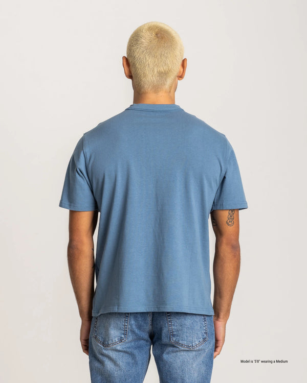 blue t-shirt for short men back