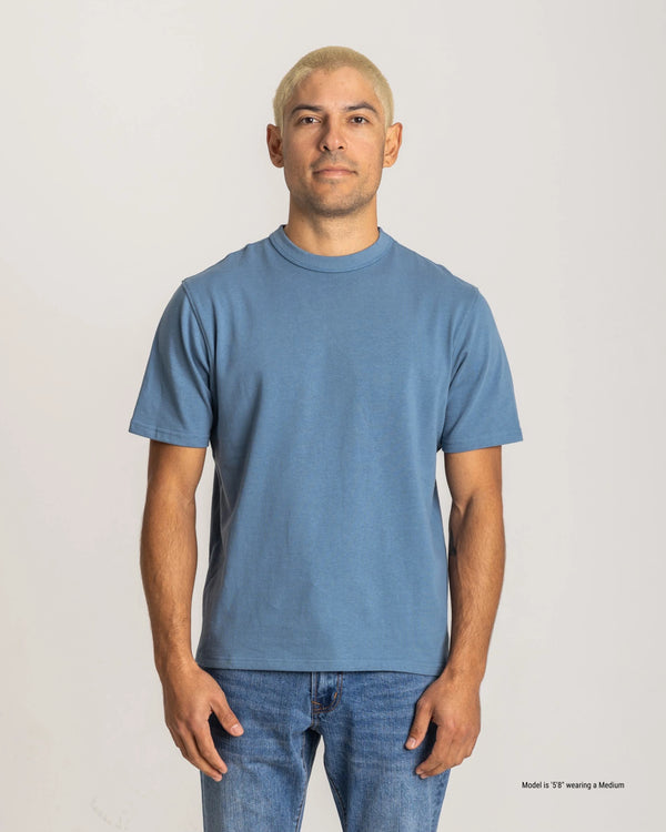 blue t-shirt for short men front