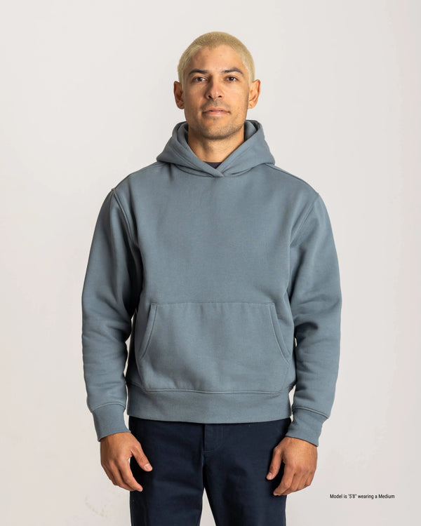 hoodie for shorter men blue close