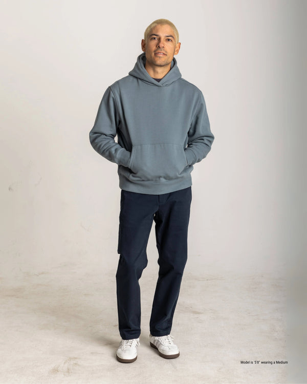 hoodie for shorter men blue relaxed