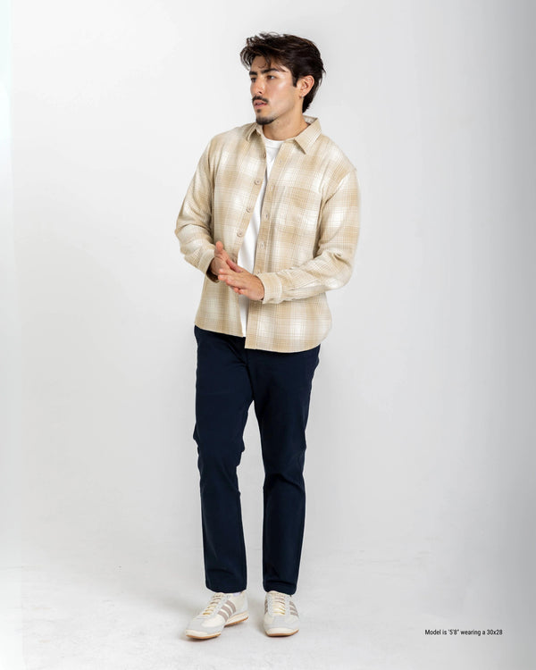 navy slim chinos for short men