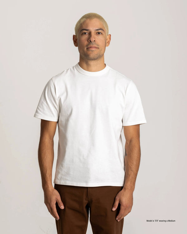 white t-shirt for short men front